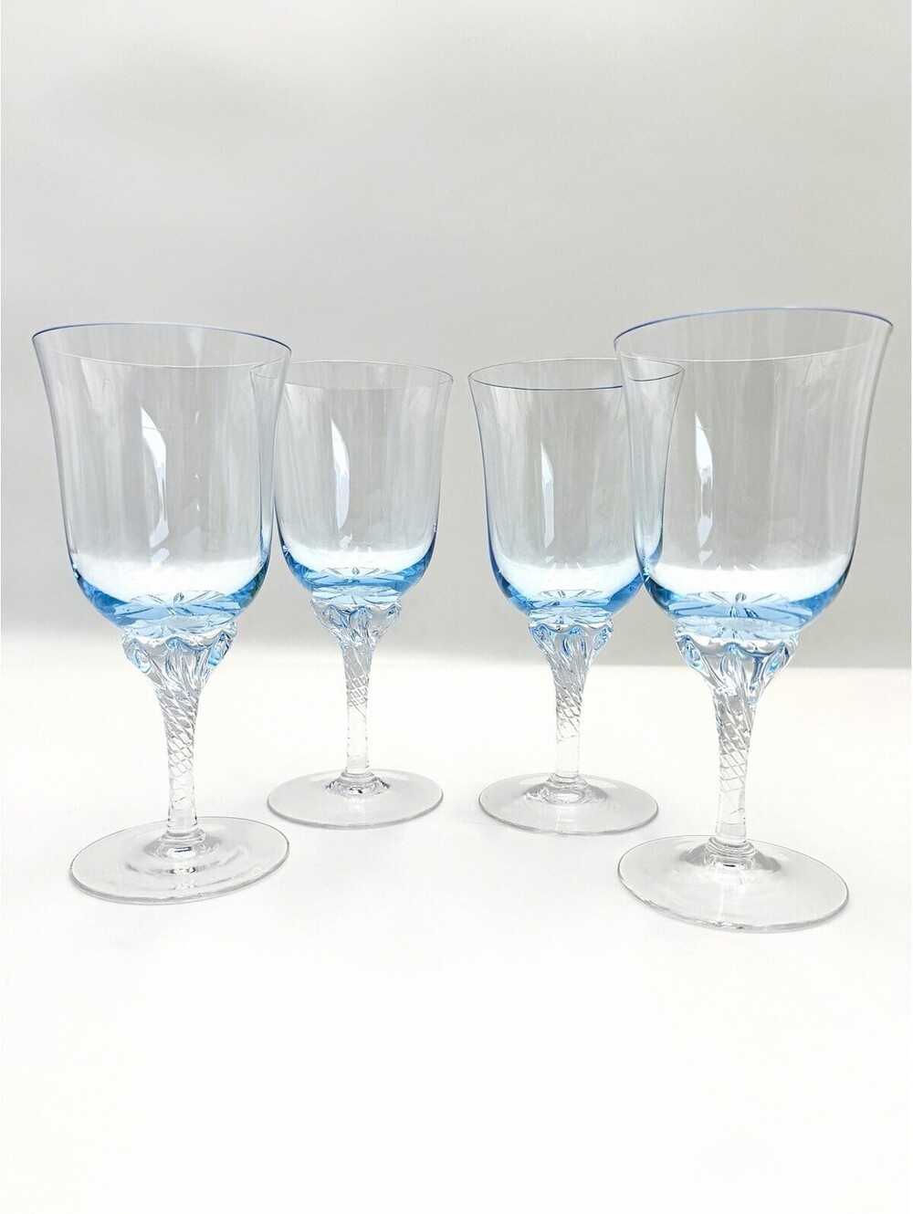 Sasaki Hawthorne Azure (Light Blue) - Water Goblets 7 1/8”, Set of 4